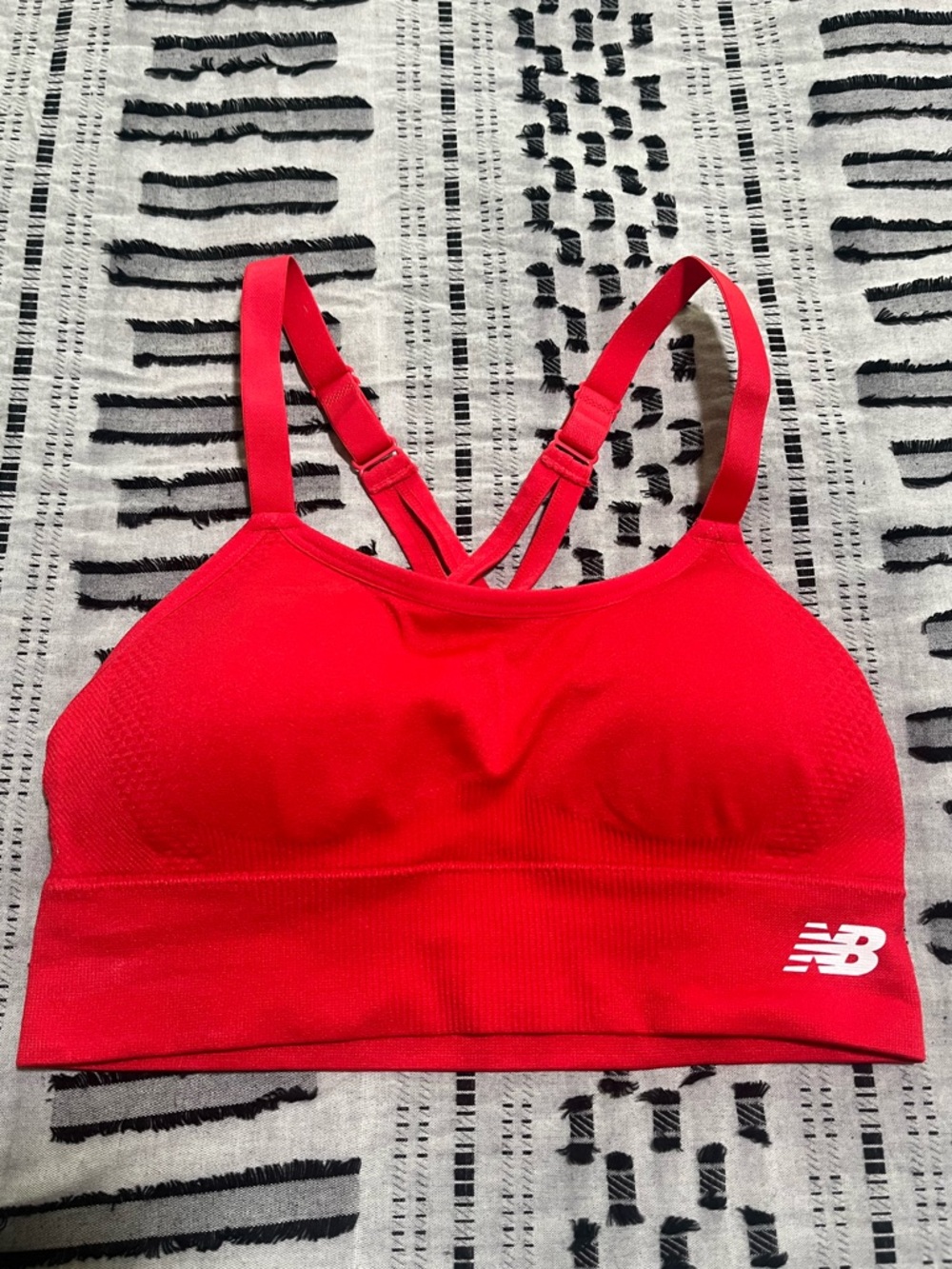 New Balance Red Criss Cross Strappy Sports Bra Size Small